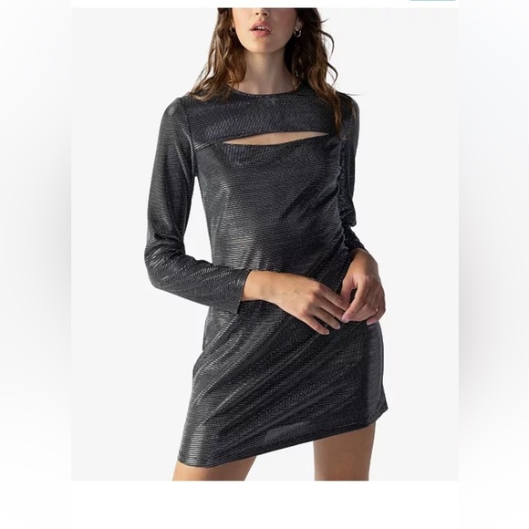 Sanctuary Women's Night Disco Cutout Metallic Dress, dress shirt dress XL black - Picture 1 of 11
